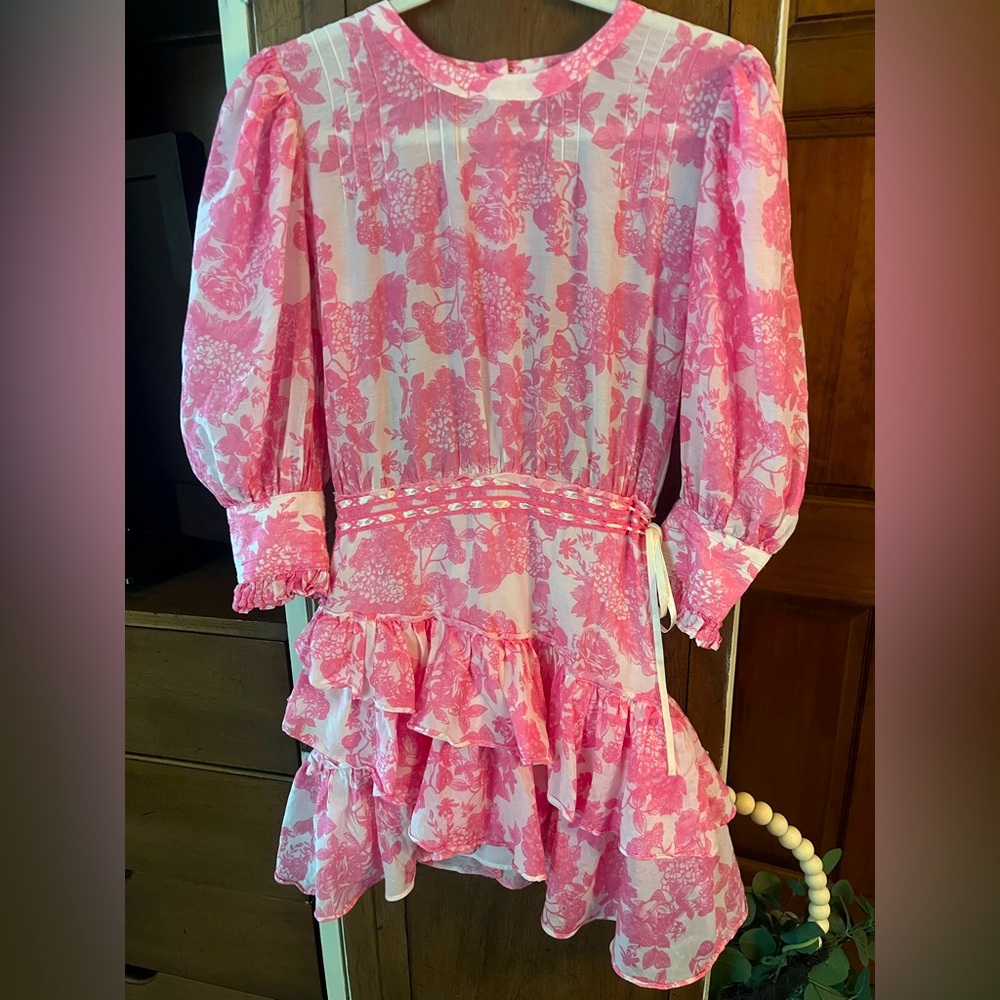 LoveShackFancy Pink Floral Dress